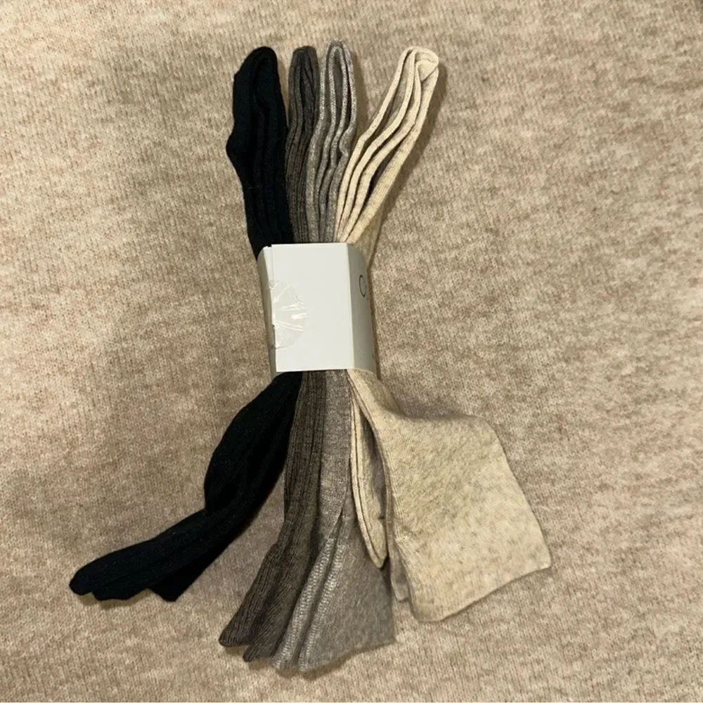 CK Men’s 4 pk Taupe Heather Brown Tan Black Ivory Cotton Blend Dress Crew Socks